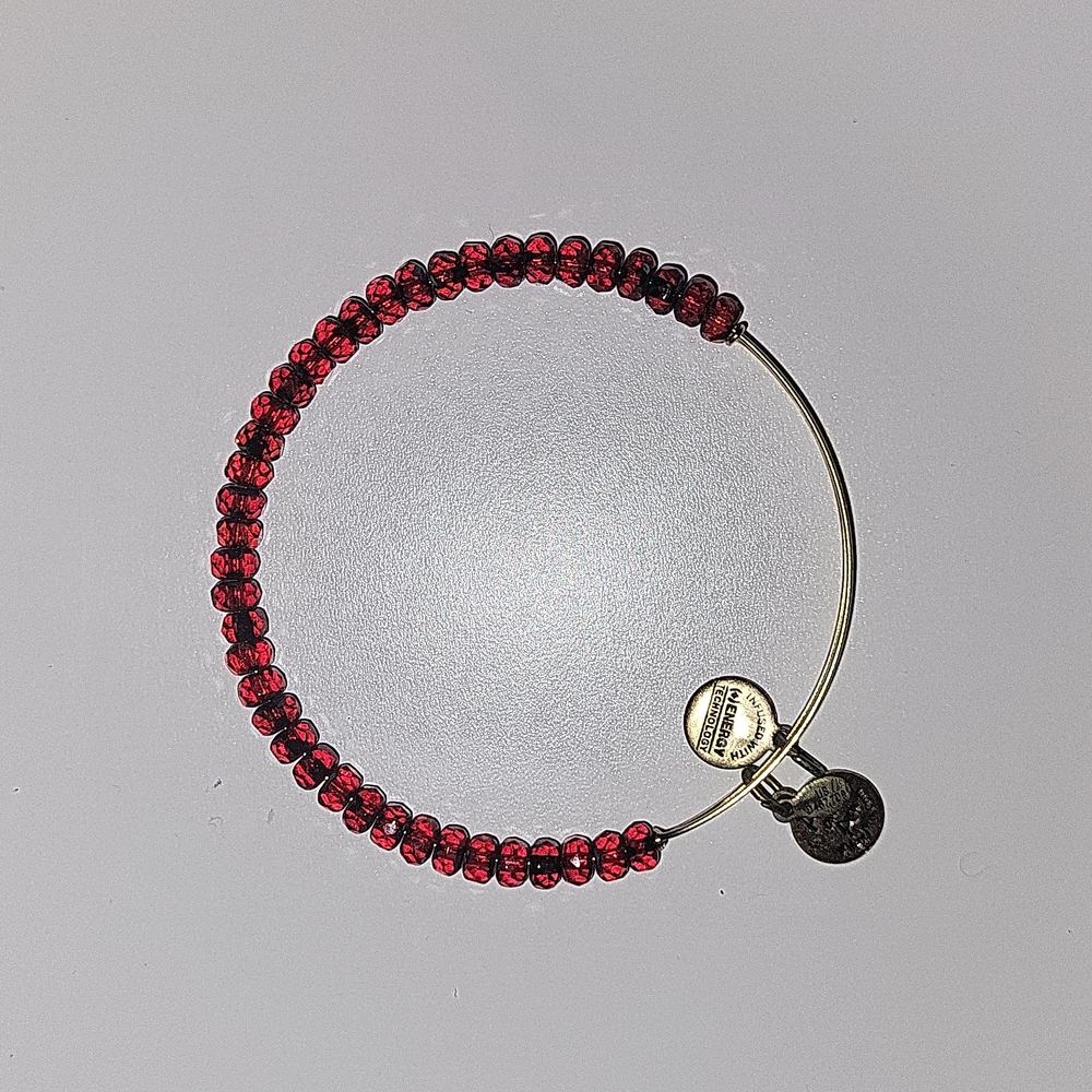 EUC Alex and Ani "energy" bracelet with red beads